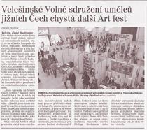 ArtFest Č.Budějovice, VSU-JČ, Josef Pepíno Balek, Velešín, Českokrumlovský Deník